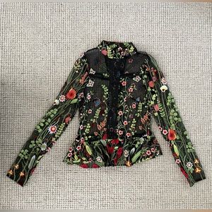 ASOS Sheer Floral Blouse